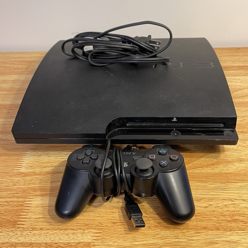 Sony PlayStation PS3 Slim Console CECH-3001A 150GB Controller Cords tested